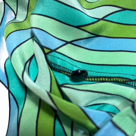 Bob Mackie Wearable Art Mod Silk Retro Funky  Ladies Blouse Size SMALL Bright - Picture 12 of 13